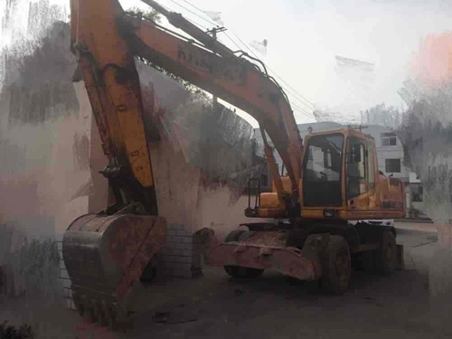 山西出售转让二手7000小时2008年现代轮挖R210W挖掘机