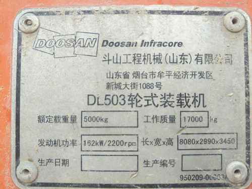 贵州出售转让二手5000小时2010年斗山DL503装载机