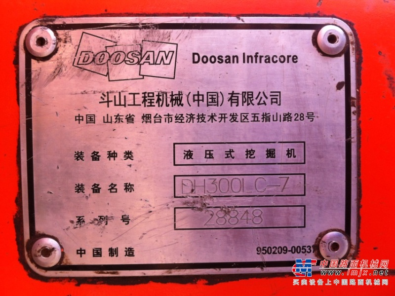 内蒙古出售转让二手10537小时2012年斗山DH300LC挖掘机