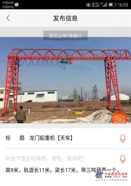 保定市出售转让二手起重机械
