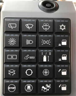 【Switch】Button switch: The brand-new button switch with state indication is designed 45° tilted to provide convenient operation.