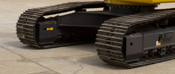 【X型履帶架】采用了傾斜式履帶架，減少泥土堆積。