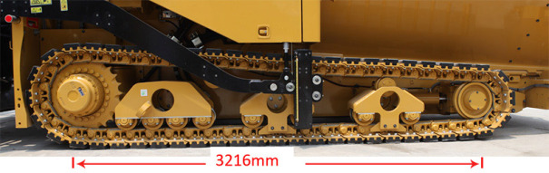 【加长履带】1、履带接地面积高达3216mmx356mm；
2、增加履带牵引力，机器行走更加稳定。
