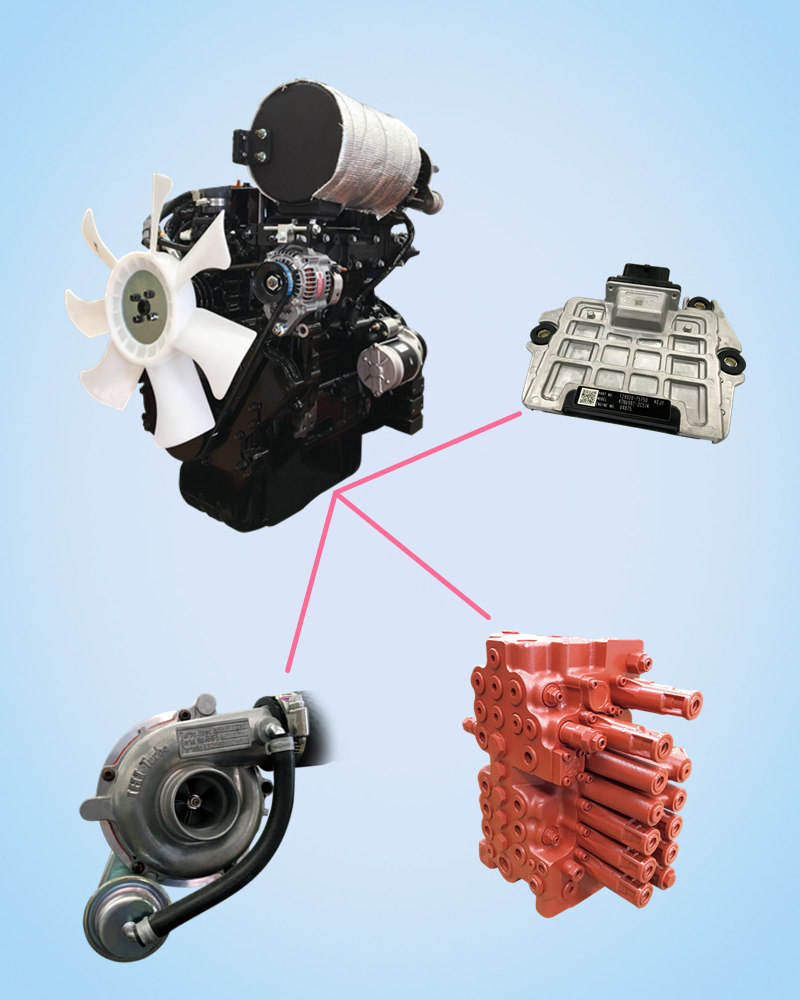【多图】KATO加藤HD100NS挖掘机（升级版）发动机与液压系统细节图_高清图