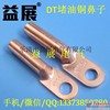 供应DT堵油铜鼻子，镀锡电缆铜鼻子，国标铜鼻子厂家直销