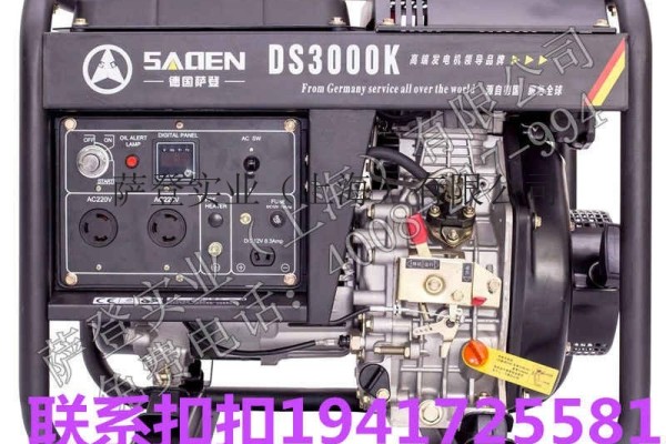 薩登3kw柴油發電機型號DS3000K