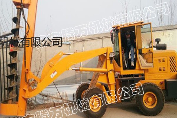 供應騰萬TW-20鏟車電線杆打坑機 裝載式電線打樁機 價格便宜的打樁機