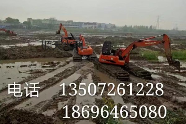 北京水上挖掘机出租、水挖机租赁报价