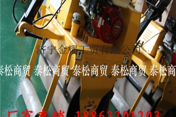 手扶式大单轮汽油压路机JYCB700B小型振动压路机
