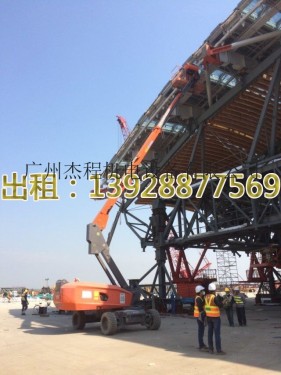 肇慶四會鋼構工程用高空車出租，28米直臂高空作業平台出租