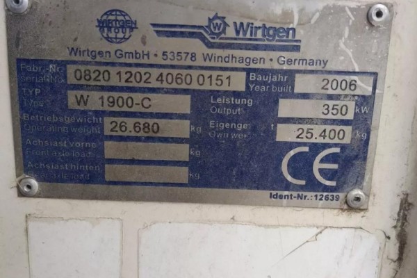 出售二手维特根W1900-C铣刨机