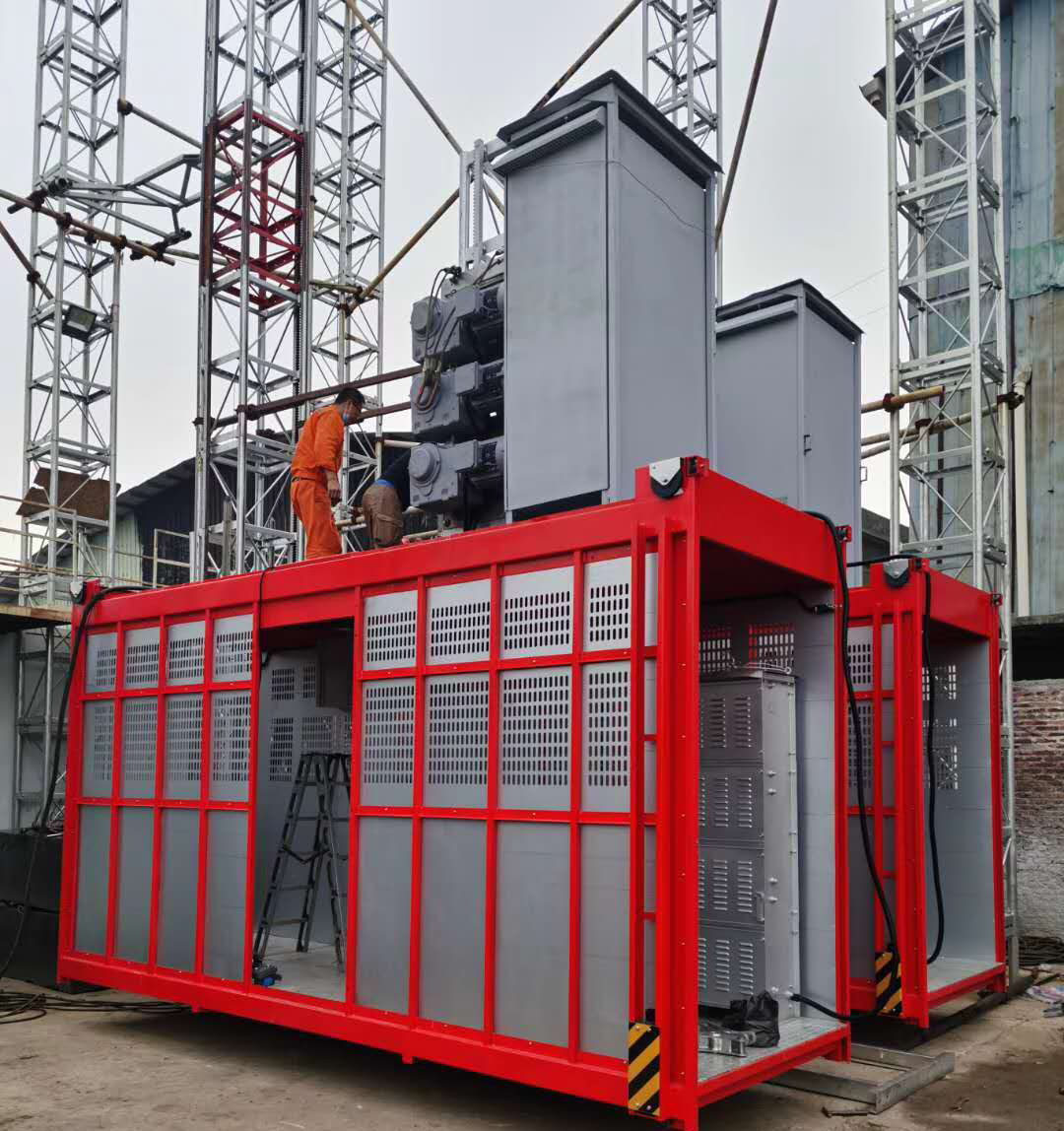 逸安建筑固定施工电梯 5米大吊笼项目采购施工升降电梯双笼变频施工电梯