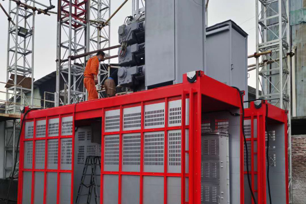 逸安建筑固定施工电梯 5米大吊笼项目采购施工升降电梯双笼变频施工电梯