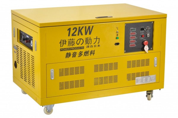 供应伊藤动力12KW静音汽油发电机YT12RSE发电机(组)