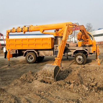 出售多功能大载重随车挖 轮式挖掘机 工程挖掘装载机