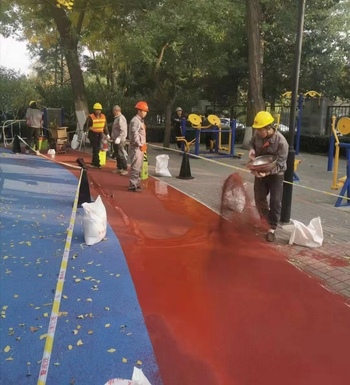 供应鲁德华诚 彩色陶瓷路面 彩色防滑 彩色路面沥青乳化设备