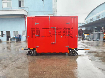 供应3吨双牵引箱式平板拖车 无动力叉车牵引工具拖车